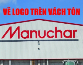Vẽ Logo công ty quảng cáo trên tường cao - Manuchar